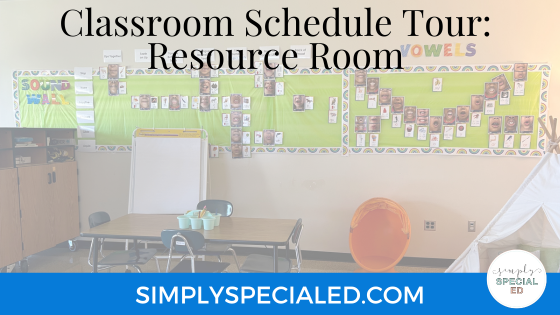 Classroom schedule tour in a resource room classroom 