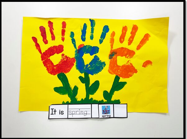 flowers made out of handprints 