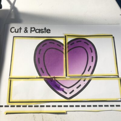 February Cut and Paste Fine Motor Puzzles