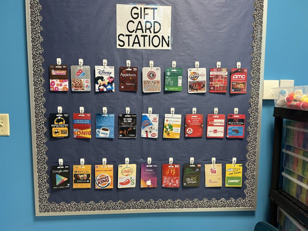 gift card match life skills activity