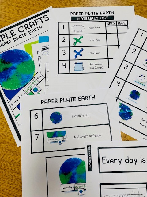Image of visual steps for the "paper plate earth" craft