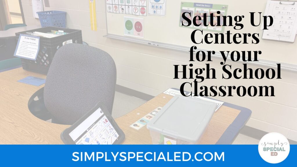 setting up centers for your high school classroom blog header