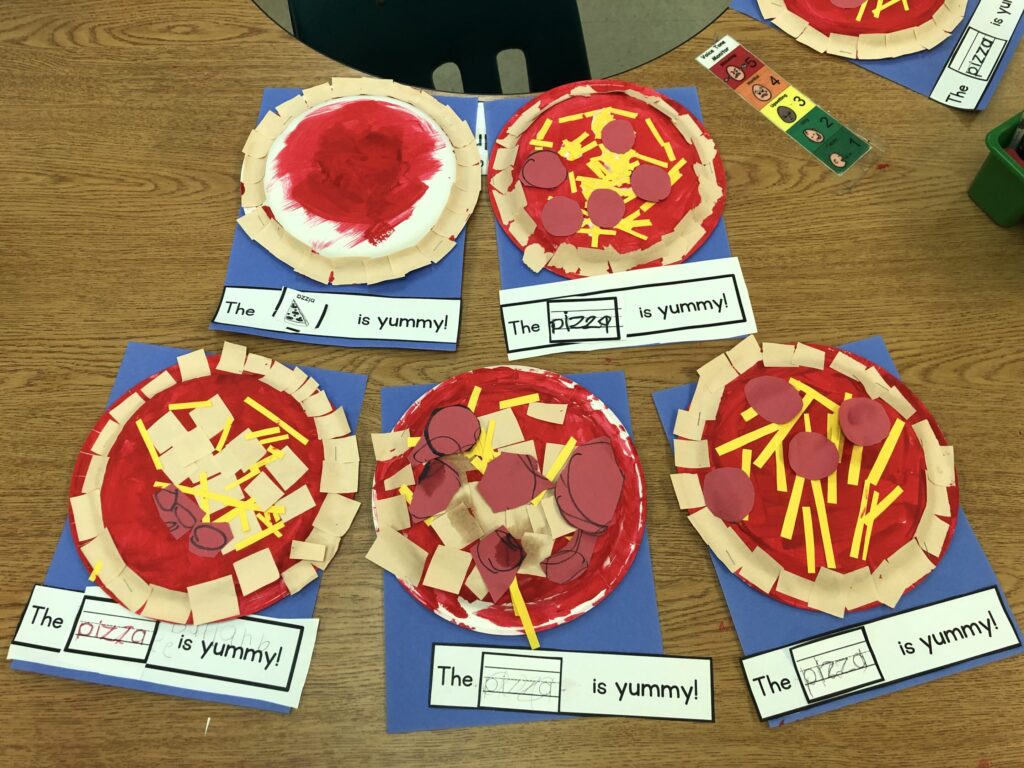 Visual craft pizzas lay are displayed on a table