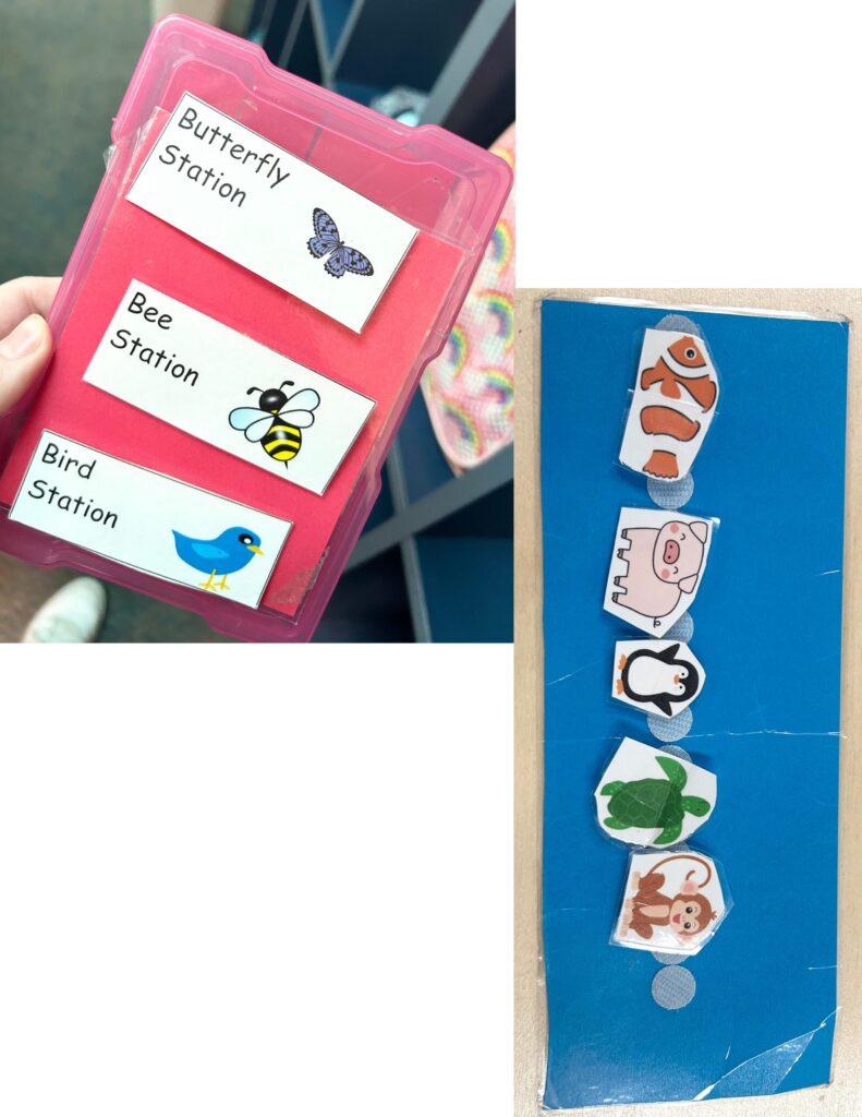 2 pictures of different mini visual schedules I have used