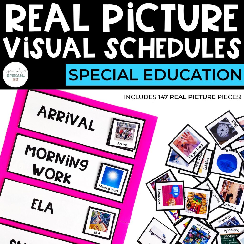 Simply Special Education bundle with real life images for a classroom schedule
