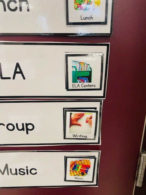 A close-up picture of the real picture schedule pieces